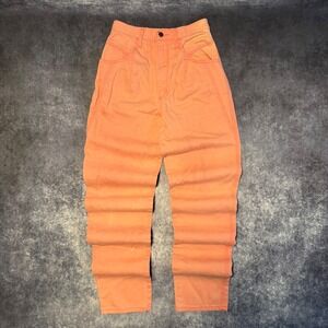 Vintage Wrangler 80s High Rise Western Tapered Jeans Peach Orange Women Size 7/8